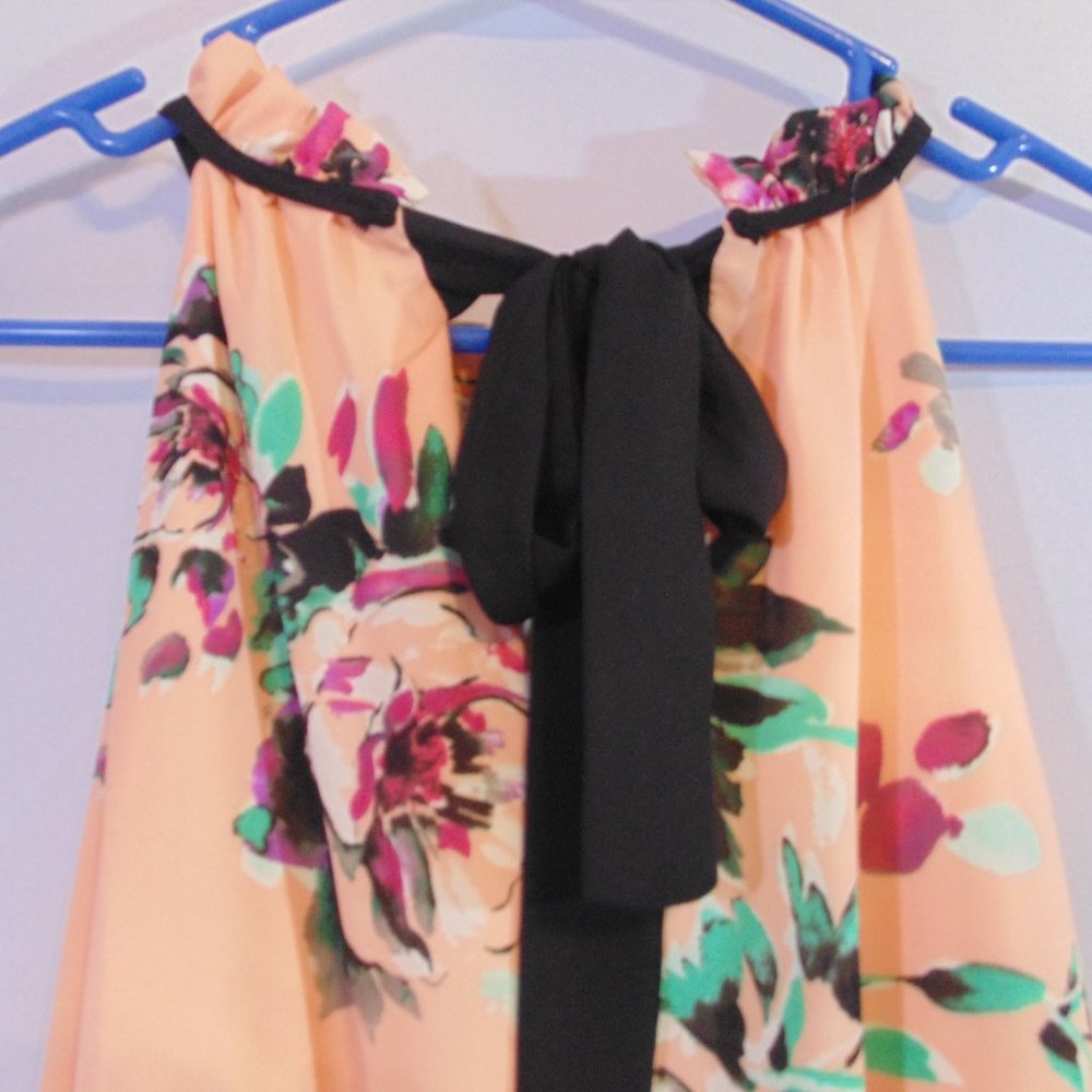 Lila Clothing Co Peach Floral Print Summer Beach Dress Medium - Picture 3 of 6